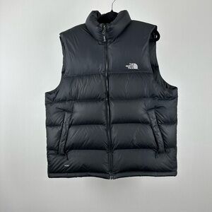The North Face 700 Down Vest Mens XL Black Puffer Goose Down Sleeveless Jacket